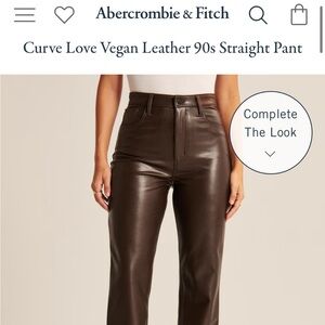 Curve Love Vegan Leather Brown Pants